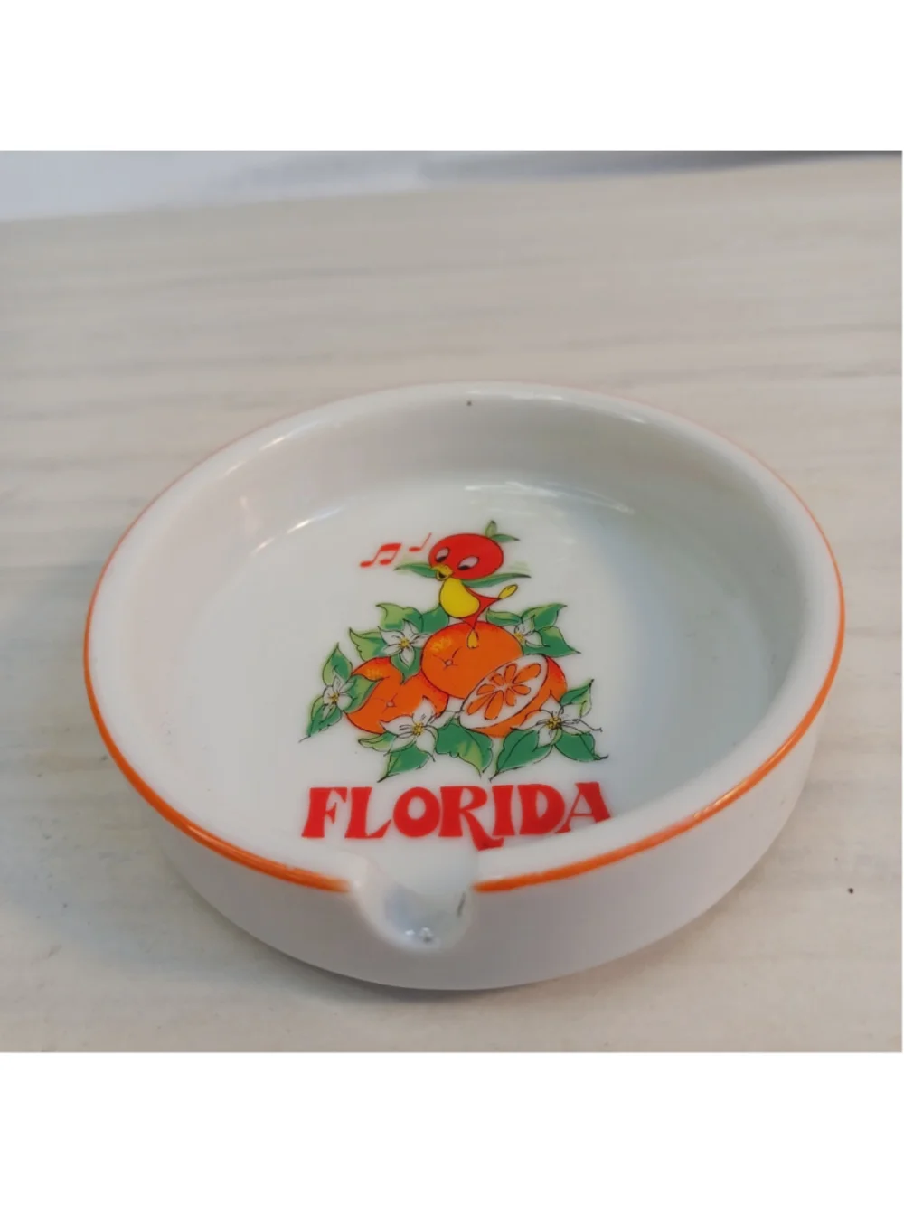 Rare Vintage 1970s Walt Disney Productions Orange Bird Florida Souvenir Ashtray